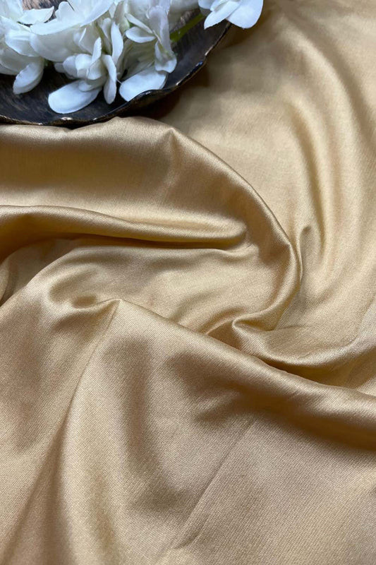 Golden Plain Silk Fabric ( 1 Mtr ) - Luxurion World