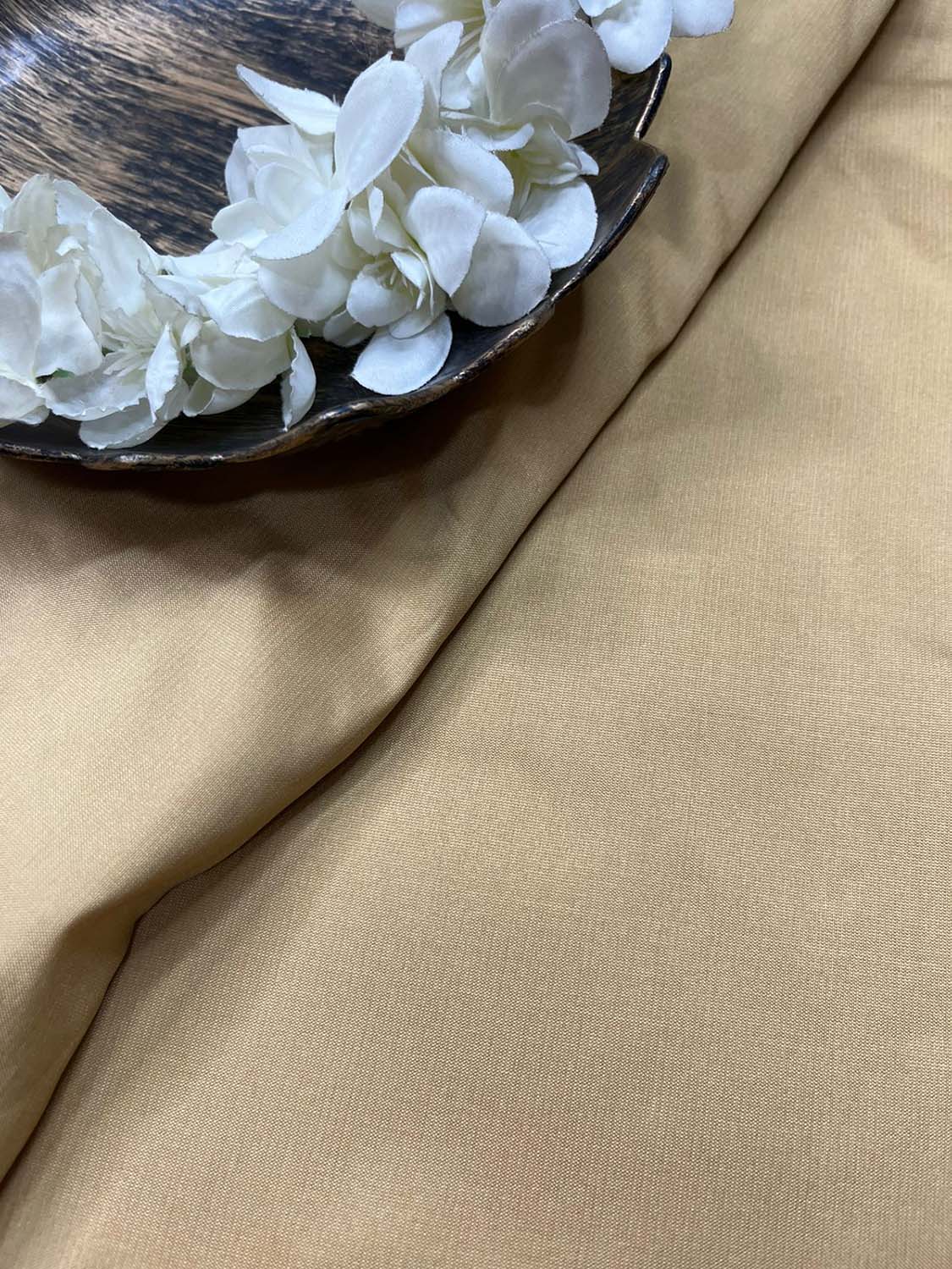 Golden Plain Silk Fabric ( 0.5 Mtr ) - Luxurion World