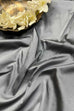 Grey Plain Dyed Vaao Silk