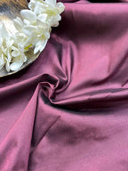 Wine Plain Silk Fabric ( 1 Mtr ) - Luxurion World