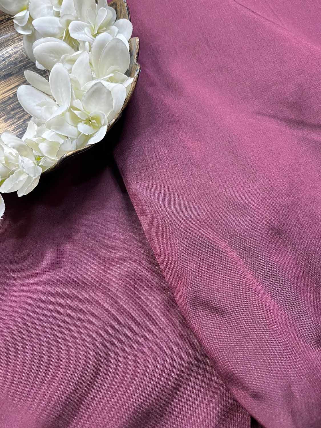 Wine Plain Silk Fabric ( 1 Mtr ) - Luxurion World