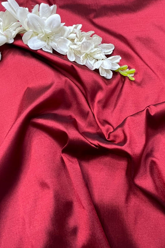 Maroon Plain Silk Fabric ( 0.5 Mtr ) - Luxurion World