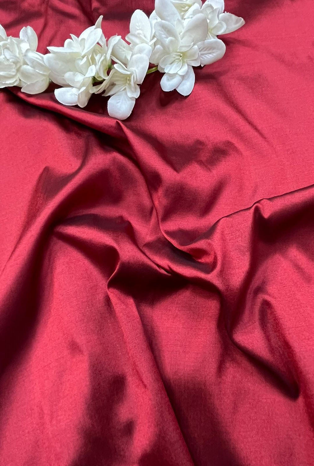 Maroon Plain Silk Fabric ( 0.5 Mtr ) - Luxurion World