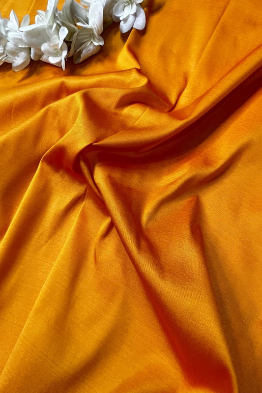 Yellow Plain Silk Fabric ( 1 Mtr ) - Luxurion World