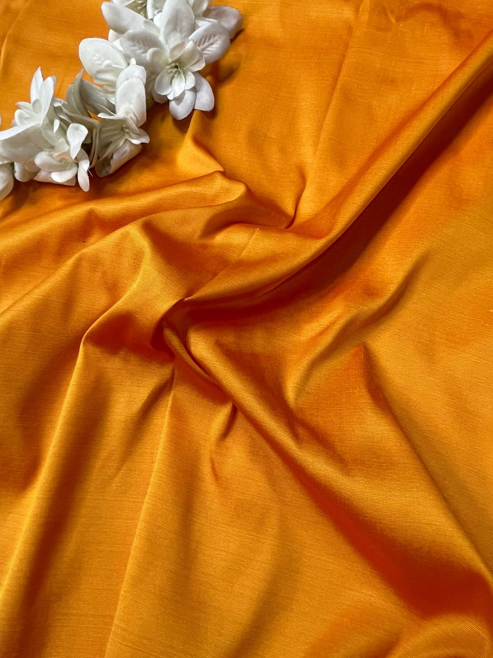 Yellow Plain Silk Fabric ( 1 Mtr ) - Luxurion World