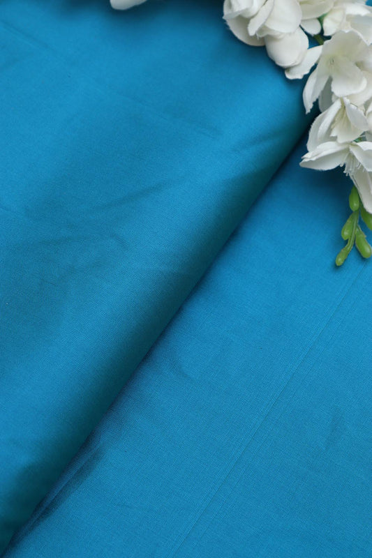 Blue Plain Silk Fabric ( 0.5 Mtr ) - Luxurion World
