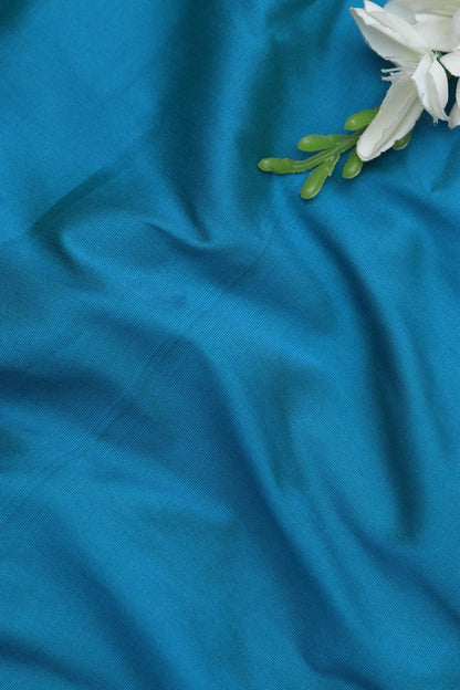 Blue Plain Silk Fabric ( 1 Mtr ) - Luxurion World