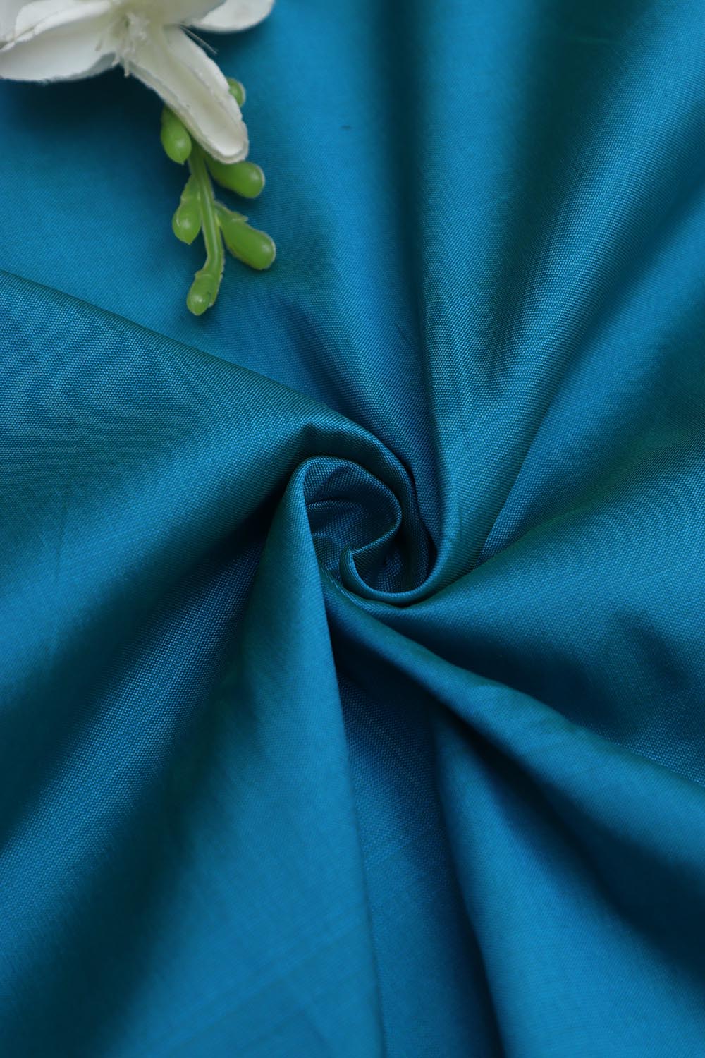 Blue Plain Silk Fabric ( 0.5 Mtr ) - Luxurion World