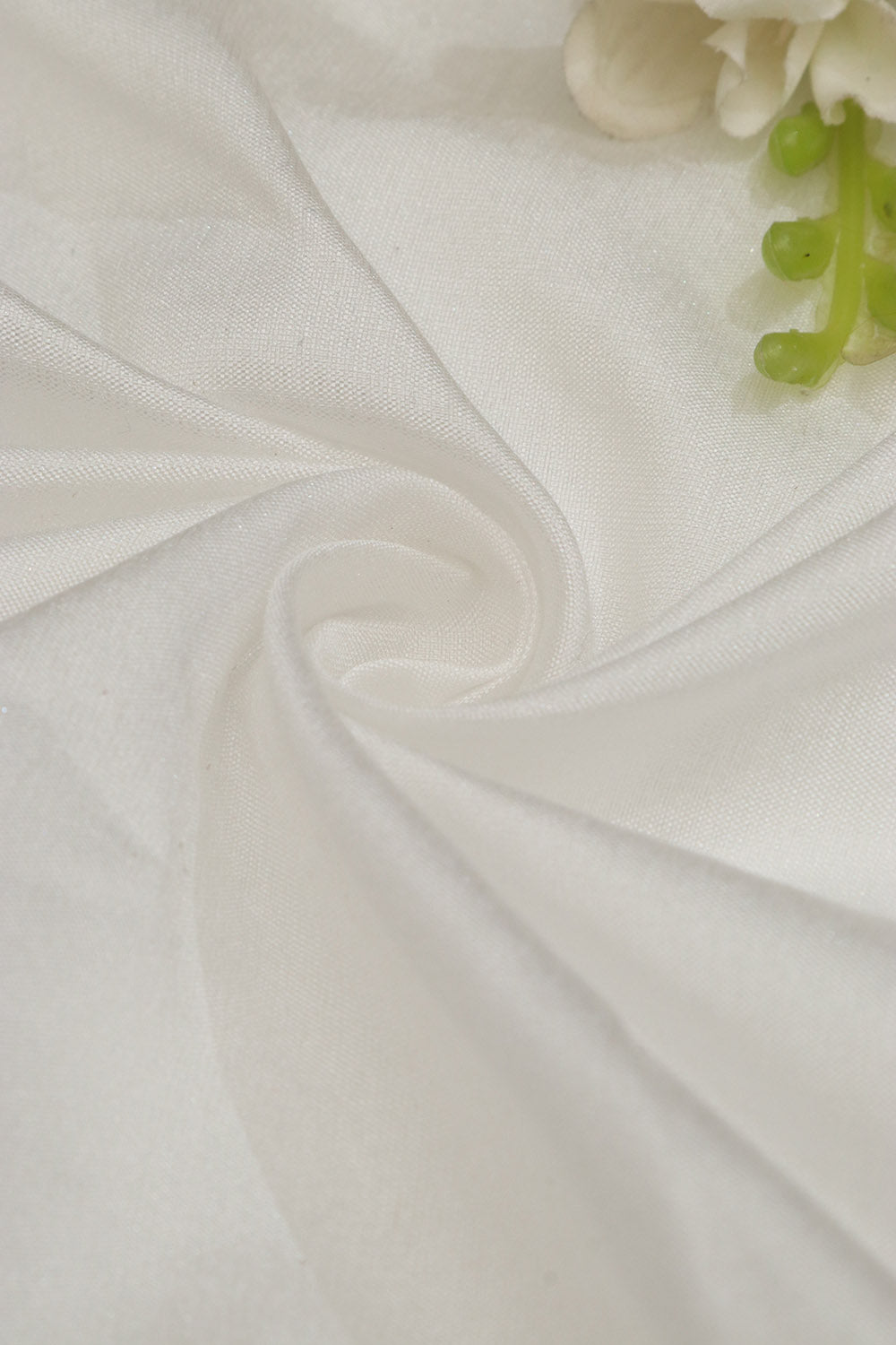 White Plain Silk Fabric ( 1 Mtr ) - Luxurion World