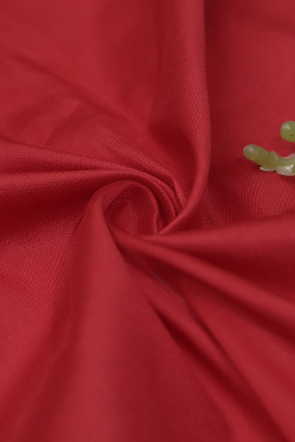 Vibrant Red Plain Silk Fabric ( 1 Mtr ) - Luxurion World