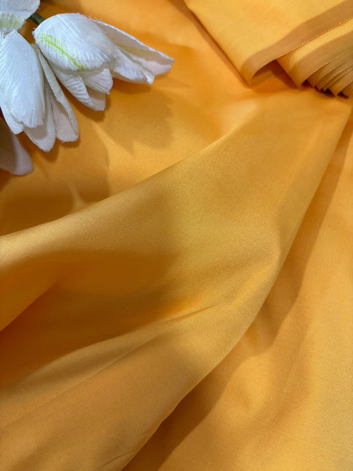 Yellow Plain Silk Fabric ( 1 Mtr ) - Luxurion World