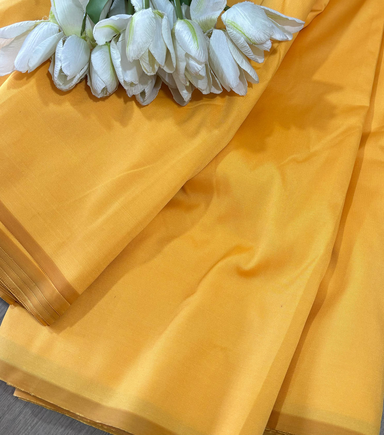 Yellow Plain Silk Fabric ( 1 Mtr ) - Luxurion World