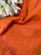 Orange Plain Silk Fabric ( 1 Mtr ) - Luxurion World