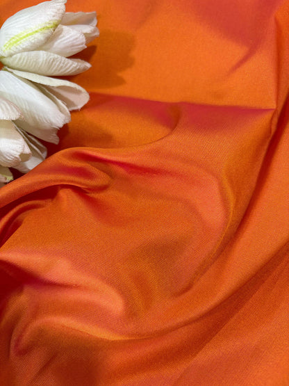 Orange Plain Silk Fabric ( 1 Mtr ) - Luxurion World