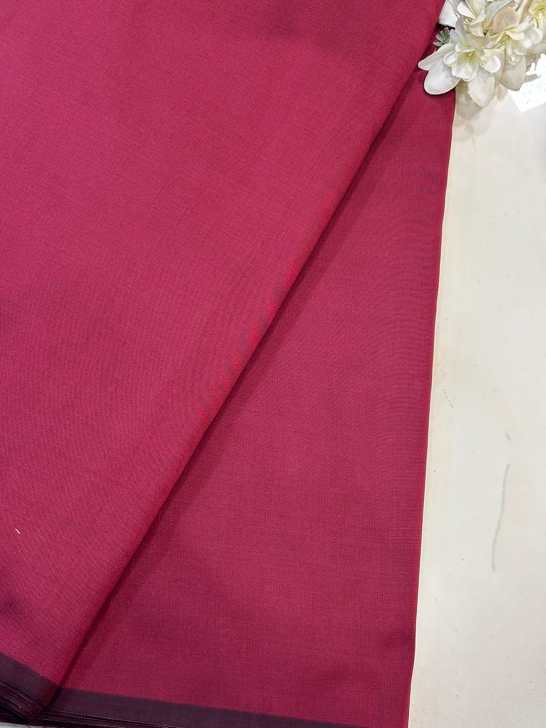 Maroon Plain Silk Fabric ( 1 Mtr ) - Luxurion World
