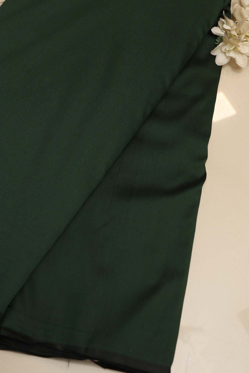 Emerald Green Plain Silk Fabric ( 1 Mtr ) - Luxurion World