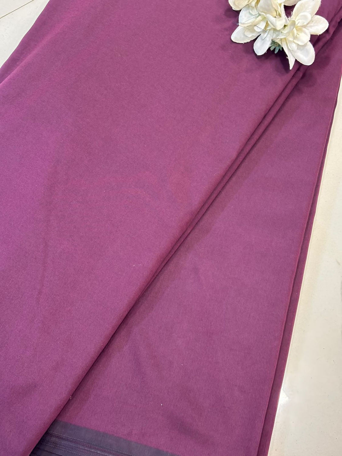 Smooth and Elegant Wine Plain Silk Fabric ( 1 Mtr ) - Luxurion World