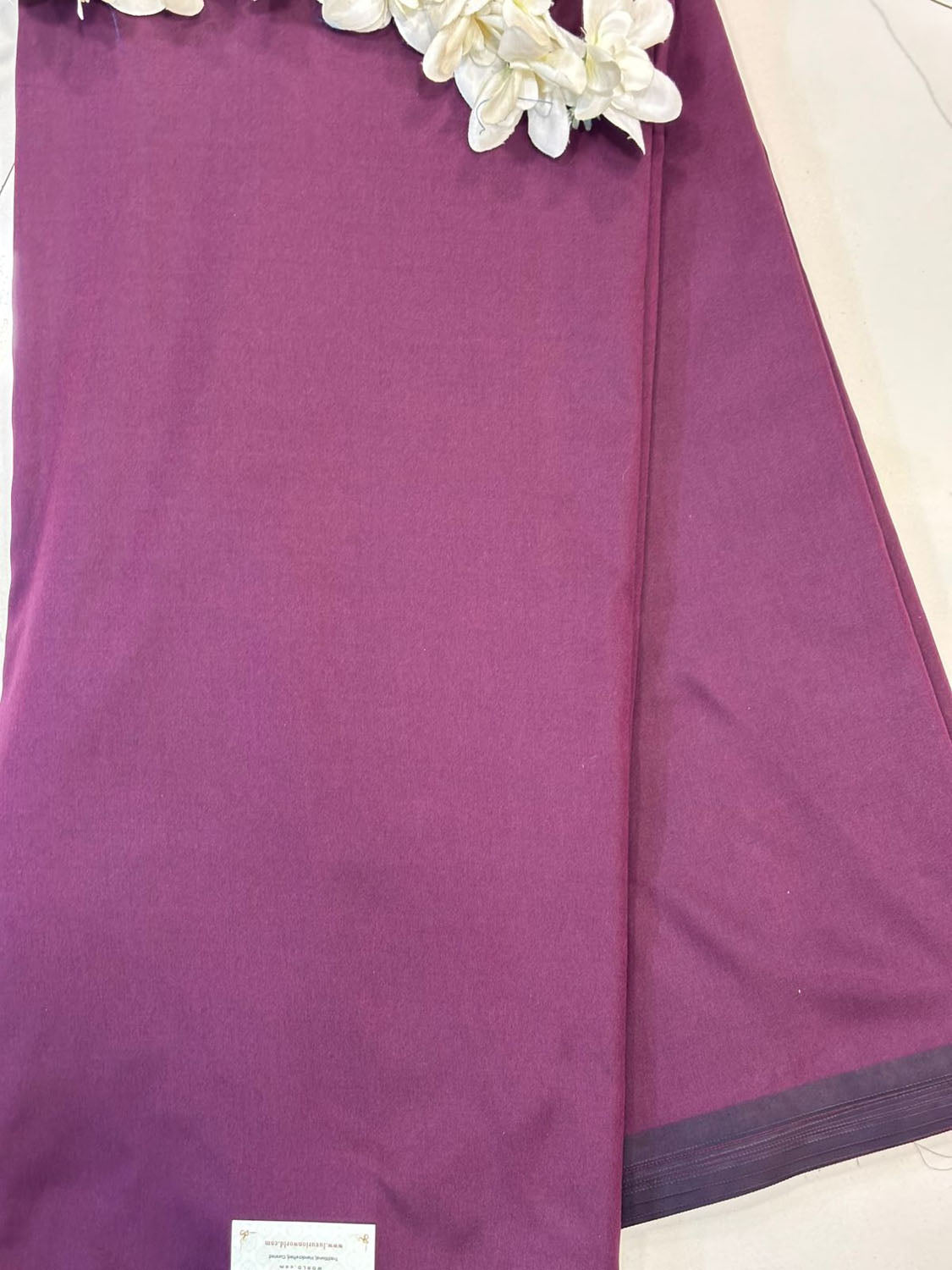 Smooth and Elegant Wine Plain Silk Fabric ( 1 Mtr ) - Luxurion World