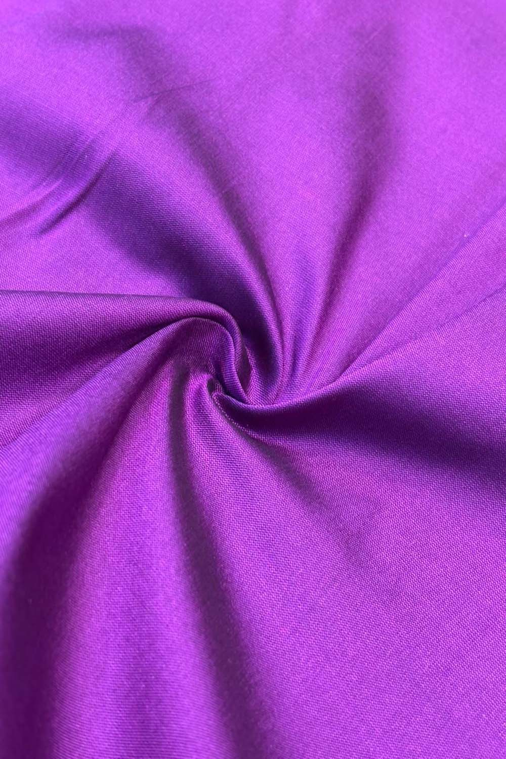 Luxurious Purple Plain Silk Fabric ( 1 Mtr ) - Luxurion World