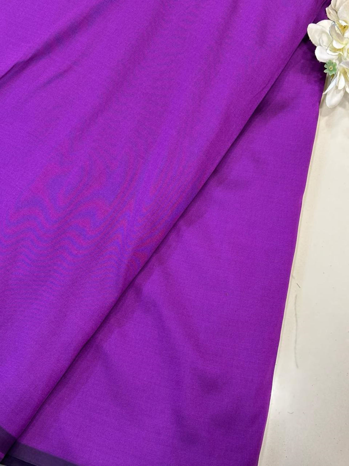 Luxurious Purple Plain Silk Fabric ( 1 Mtr ) - Luxurion World
