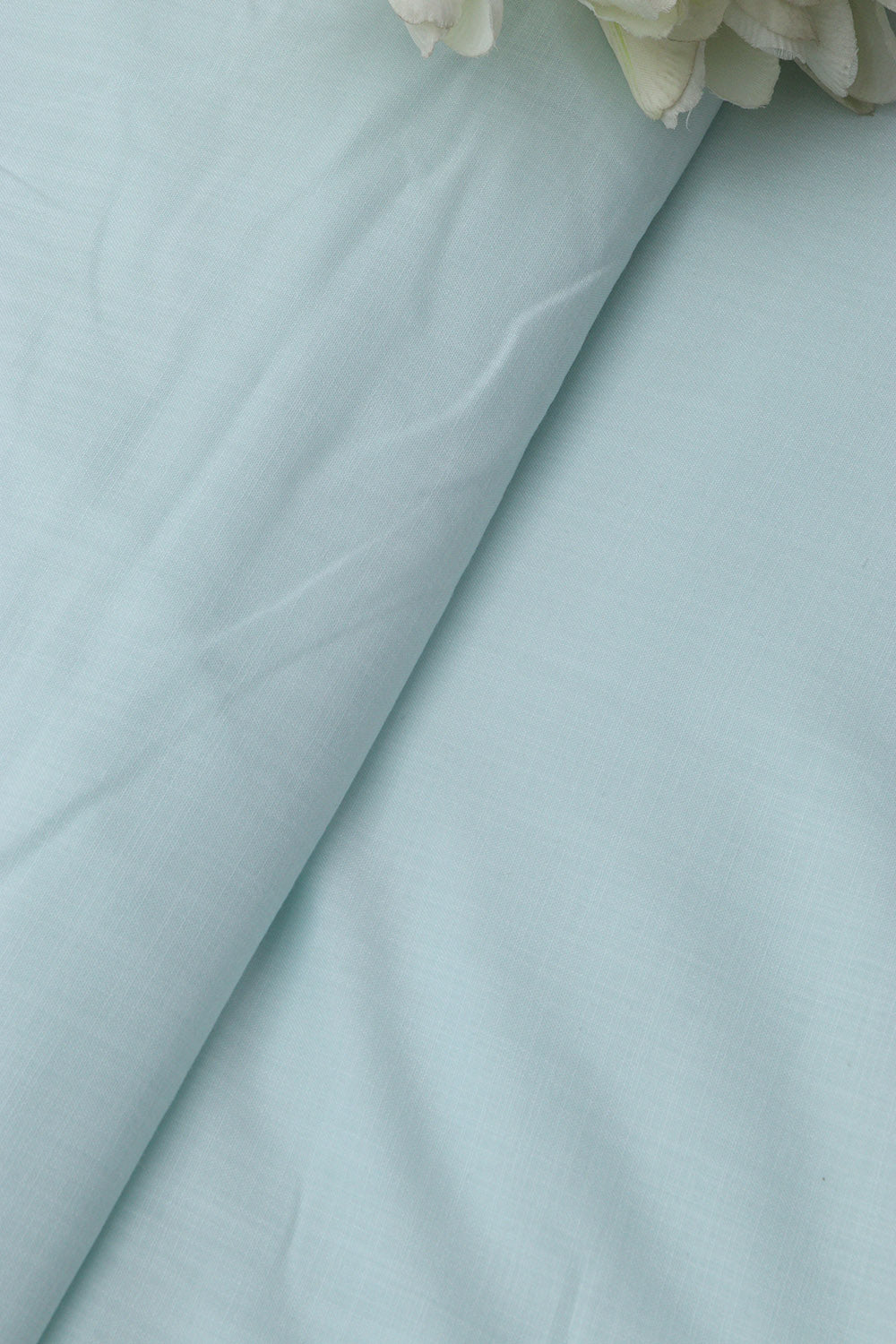 Blue Plain Linen Cotton Fabric: Simple and Stylish ( 1 Mtr ) - Luxurion World