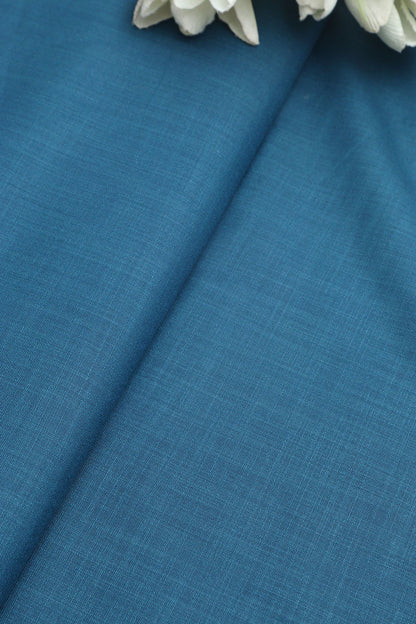 Blue Plain Linen Cotton Fabric: Simple and Stylish ( 1 Mtr ) - Luxurion World