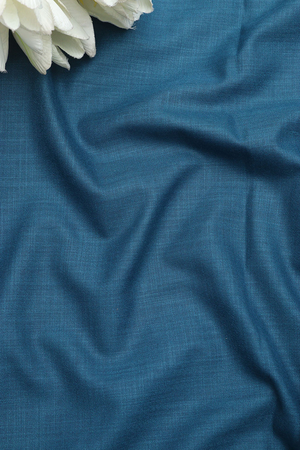 Blue Plain Linen Cotton Fabric: Simple and Stylish ( 1 Mtr ) - Luxurion World