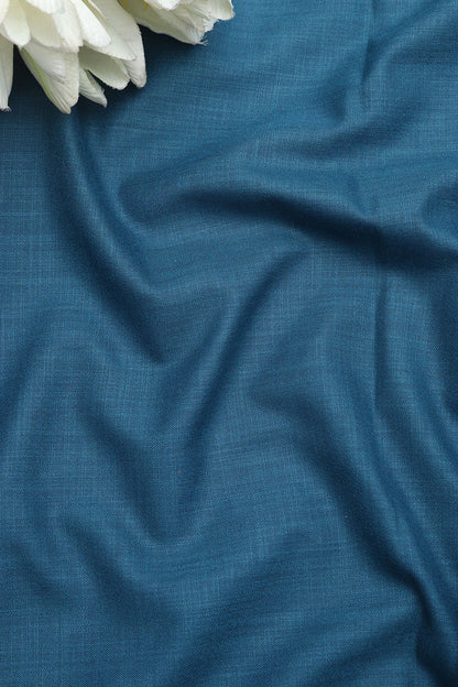 Blue Plain Linen Cotton Fabric: Simple and Stylish ( 1 Mtr ) - Luxurion World