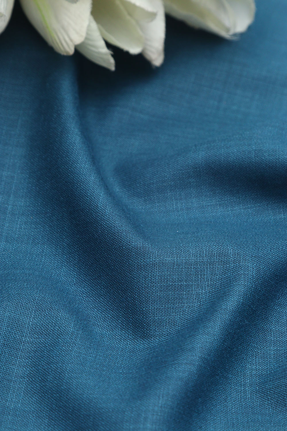 Blue Plain Linen Cotton Fabric: Simple and Stylish ( 1 Mtr ) - Luxurion World