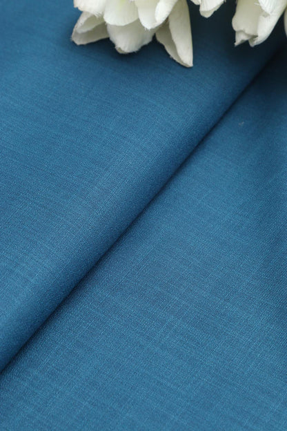 Blue Plain Linen Cotton Fabric: Simple and Stylish ( 1 Mtr ) - Luxurion World