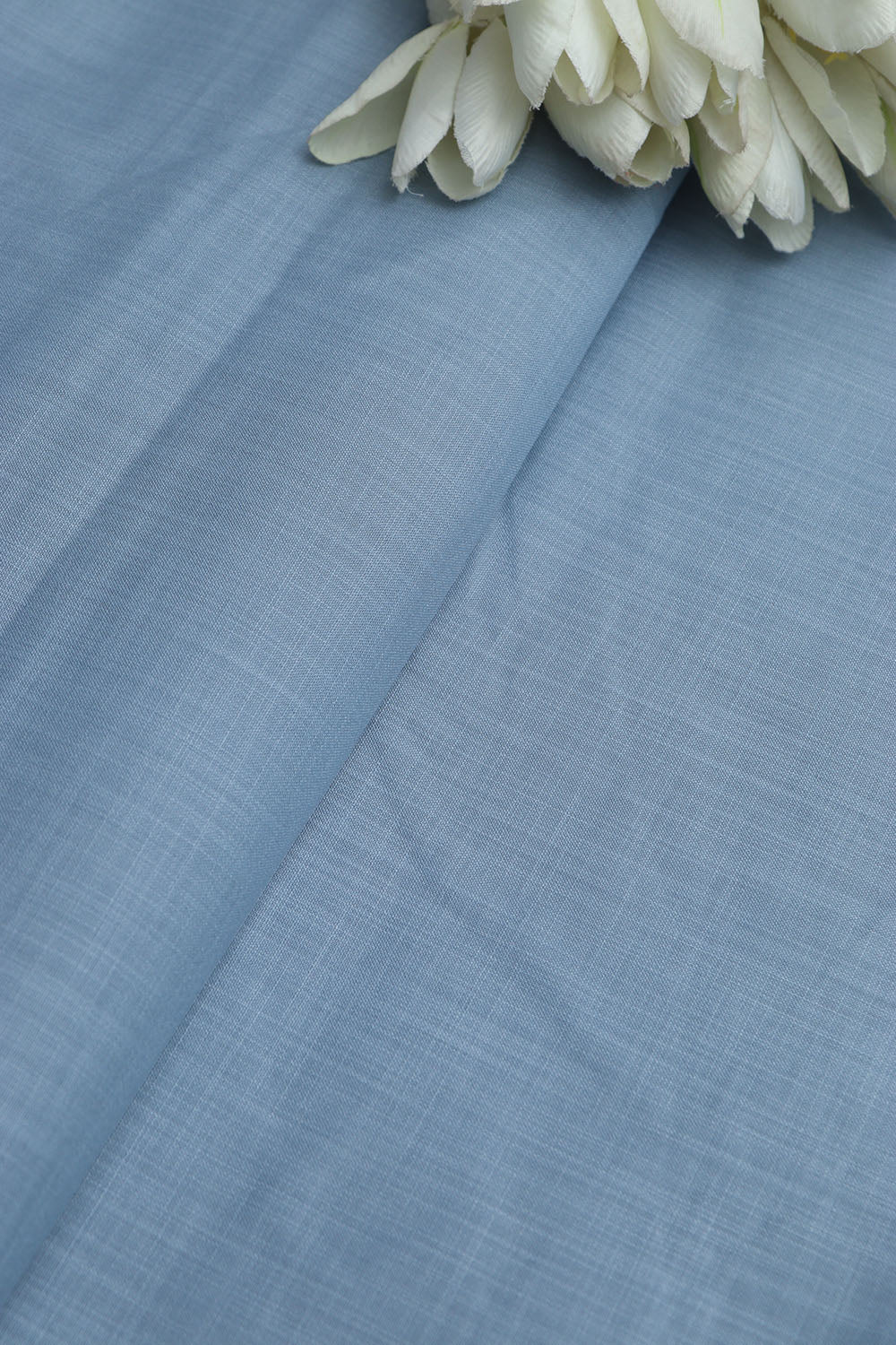 Blue Plain Linen Cotton Fabric ( 1 Mtr ) - Luxurion World
