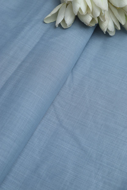 Blue Plain Linen Cotton Fabric ( 1 Mtr ) - Luxurion World