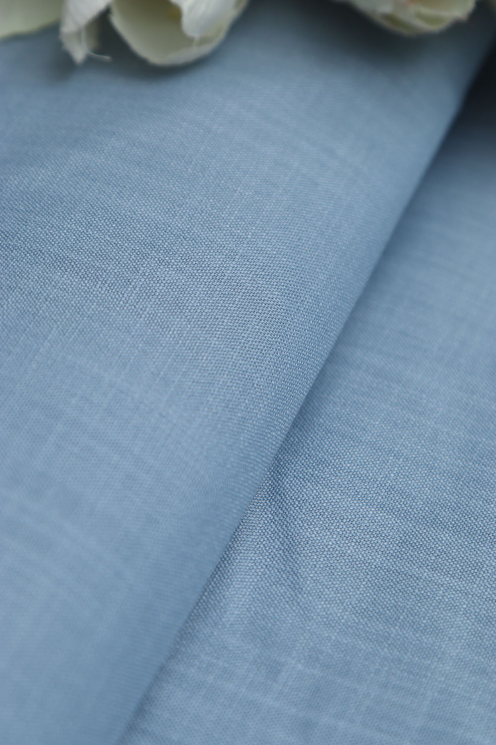 Blue Plain Linen Cotton Fabric ( 1 Mtr ) - Luxurion World