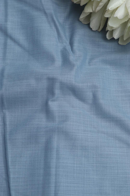 Blue Plain Linen Cotton Fabric ( 1 Mtr ) - Luxurion World