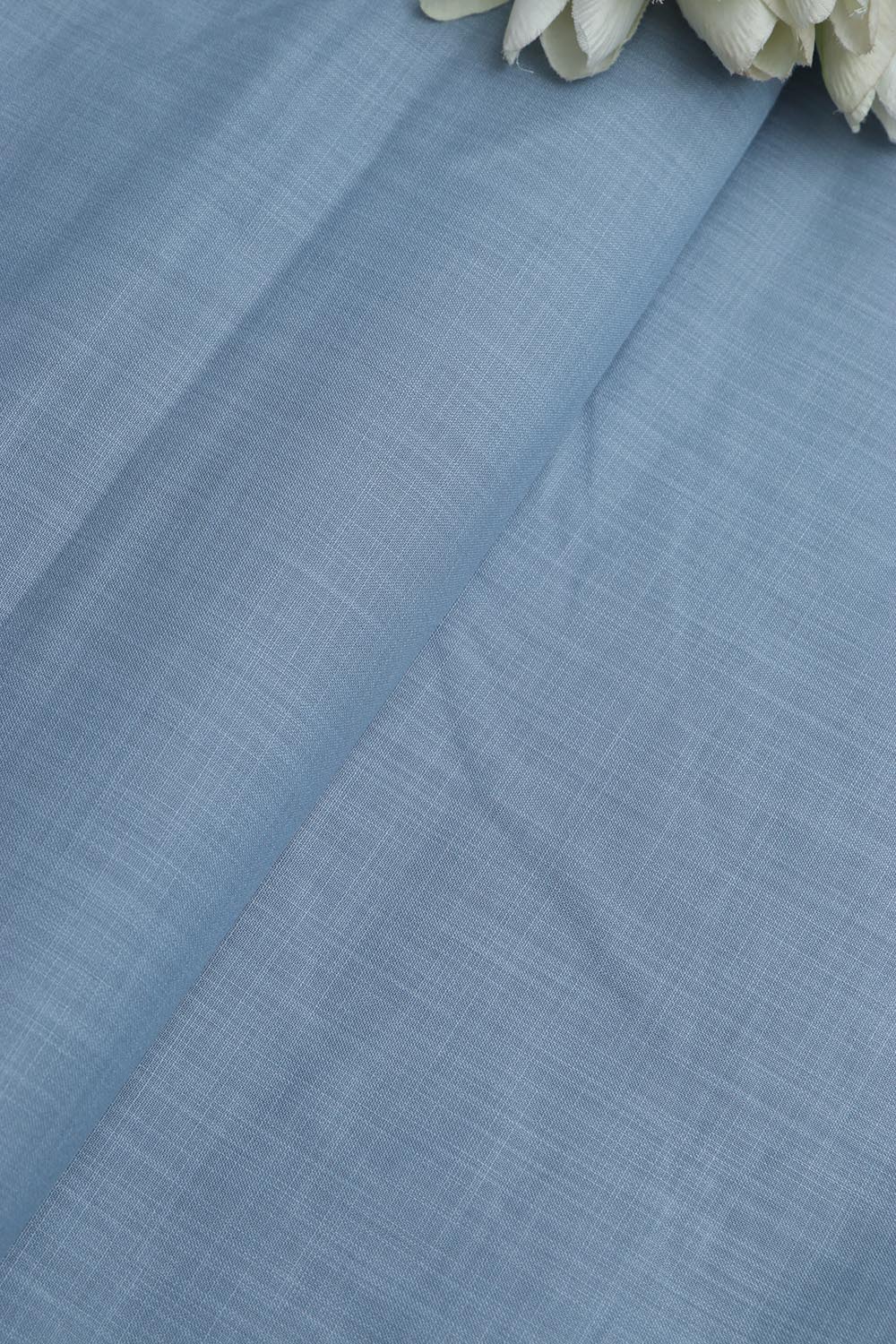 Blue Plain Linen Cotton Fabric ( 1 Mtr ) - Luxurion World