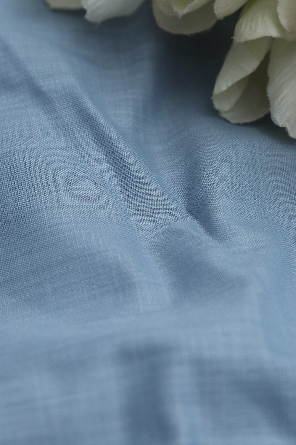Blue Plain Linen Cotton Fabric ( 1 Mtr ) - Luxurion World