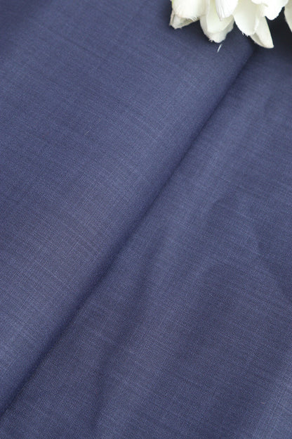 Blue Plain Linen Cotton Fabric: Simple and Stylish ( 1 Mtr ) - Luxurion World