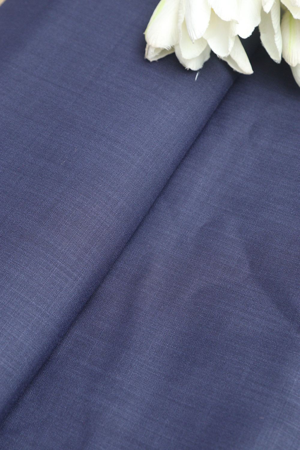 Blue Plain Linen Cotton Fabric: Simple and Stylish ( 1 Mtr ) - Luxurion World
