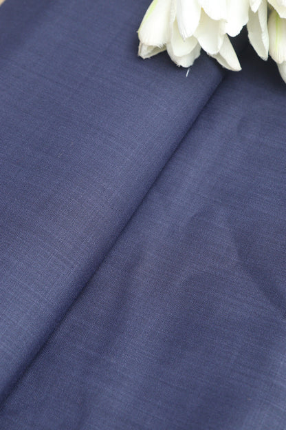 Blue Plain Linen Cotton Fabric: Simple and Stylish ( 1 Mtr ) - Luxurion World