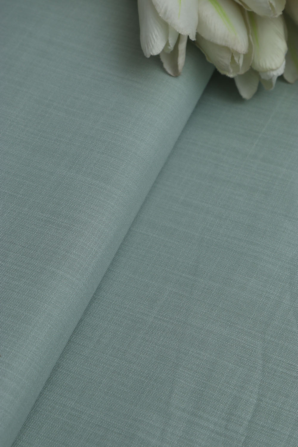 Green Plain Linen Cotton Fabric ( 1 Mtr ) - Luxurion World