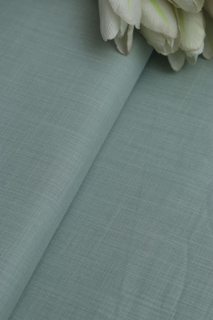 Green Plain Linen Cotton Fabric ( 1 Mtr ) - Luxurion World
