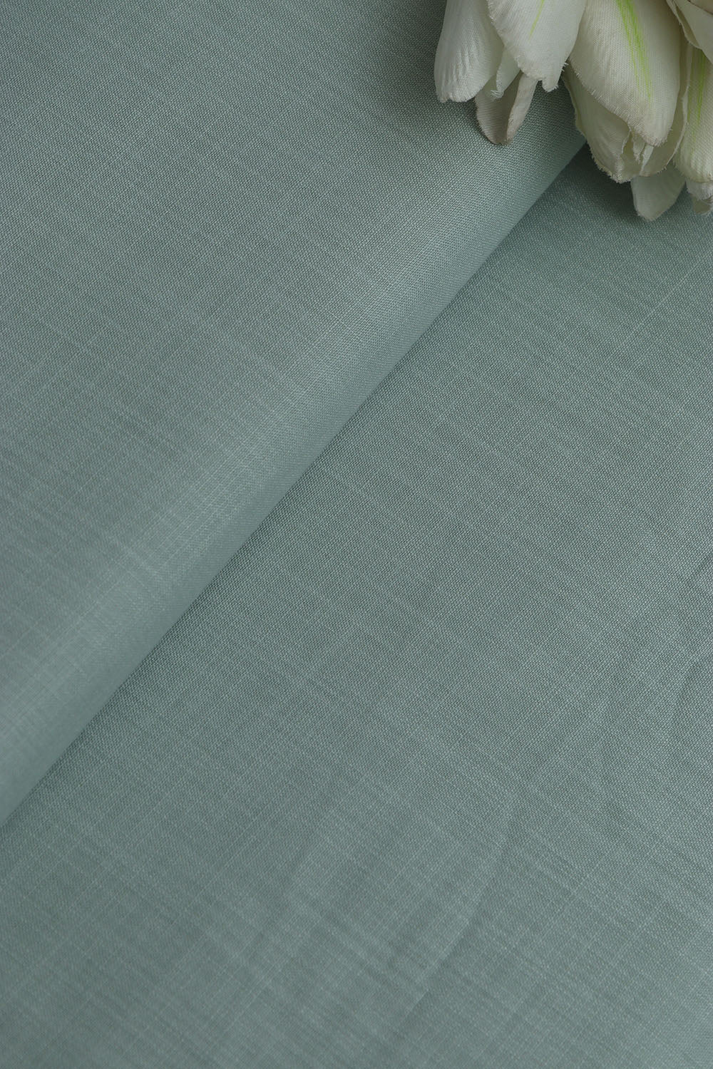 Green Plain Linen Cotton Fabric ( 1 Mtr ) - Luxurion World