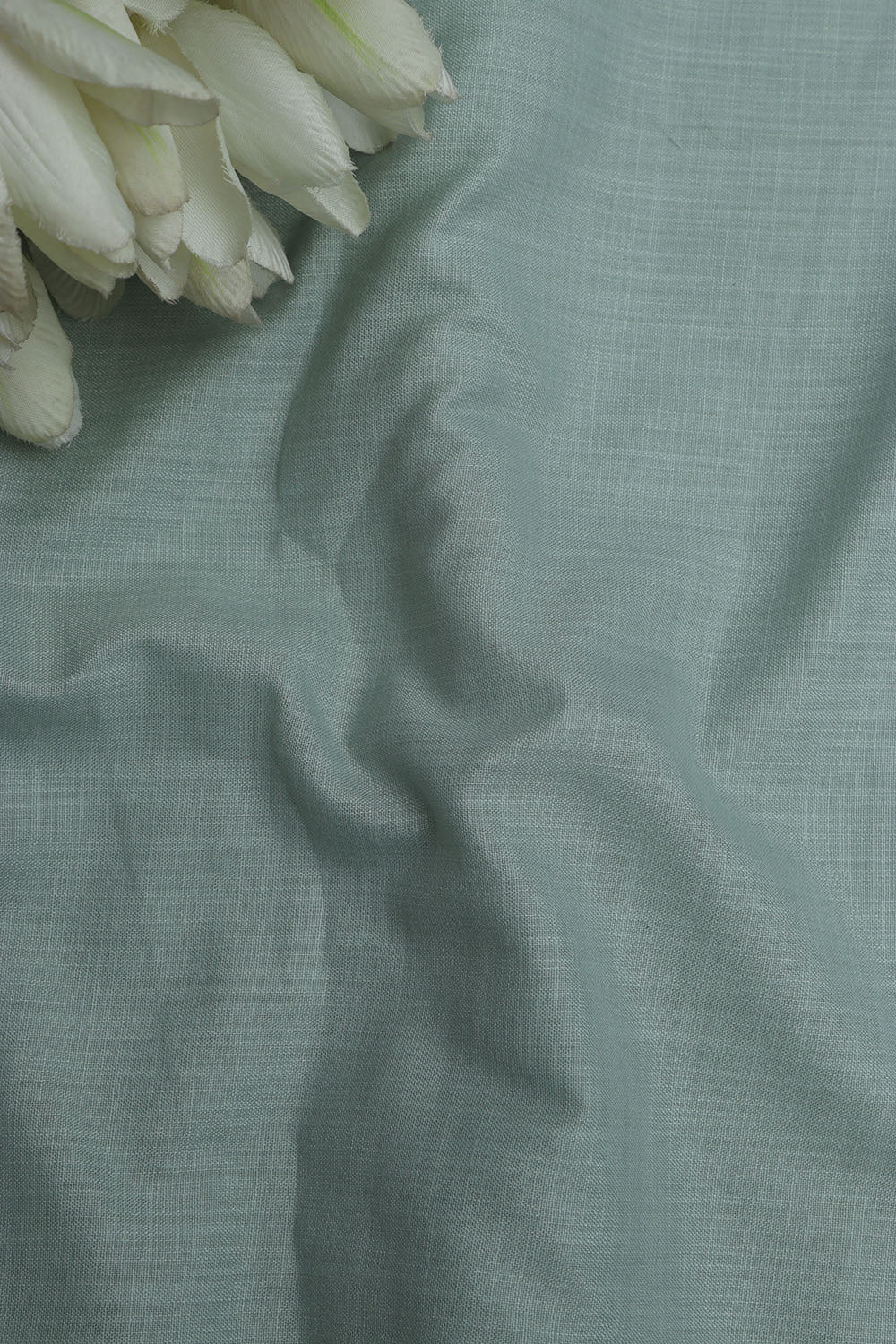 Green Plain Linen Cotton Fabric ( 1 Mtr ) - Luxurion World