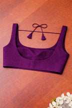 Purple Plain Linen Cotton Blouse - Luxurion World