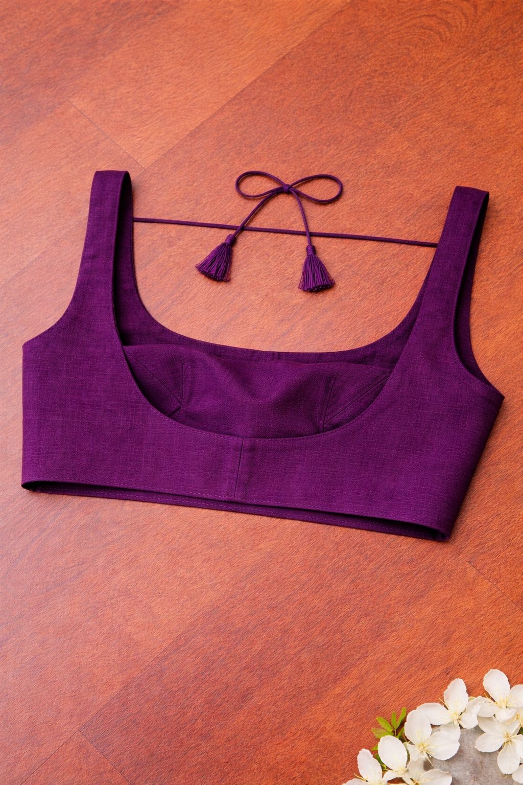 Purple Plain Linen Cotton Blouse - Luxurion World