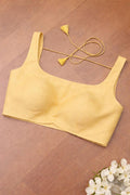 Yellow Plain Linen Cotton Blouse - Luxurion World