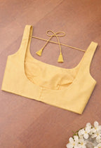 Yellow Plain Linen Cotton Blouse - Luxurion World
