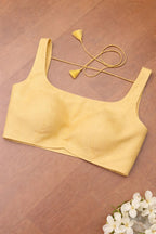 Yellow Plain Linen Cotton Blouse - Luxurion World