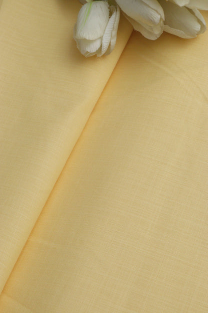 Sunshine Yellow Plain Linen Cotton Fabric ( 1 Mtr ) - Luxurion World
