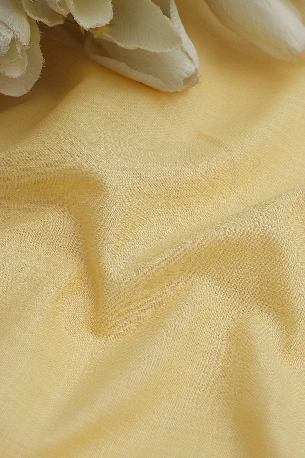 Sunshine Yellow Plain Linen Cotton Fabric ( 1 Mtr ) - Luxurion World